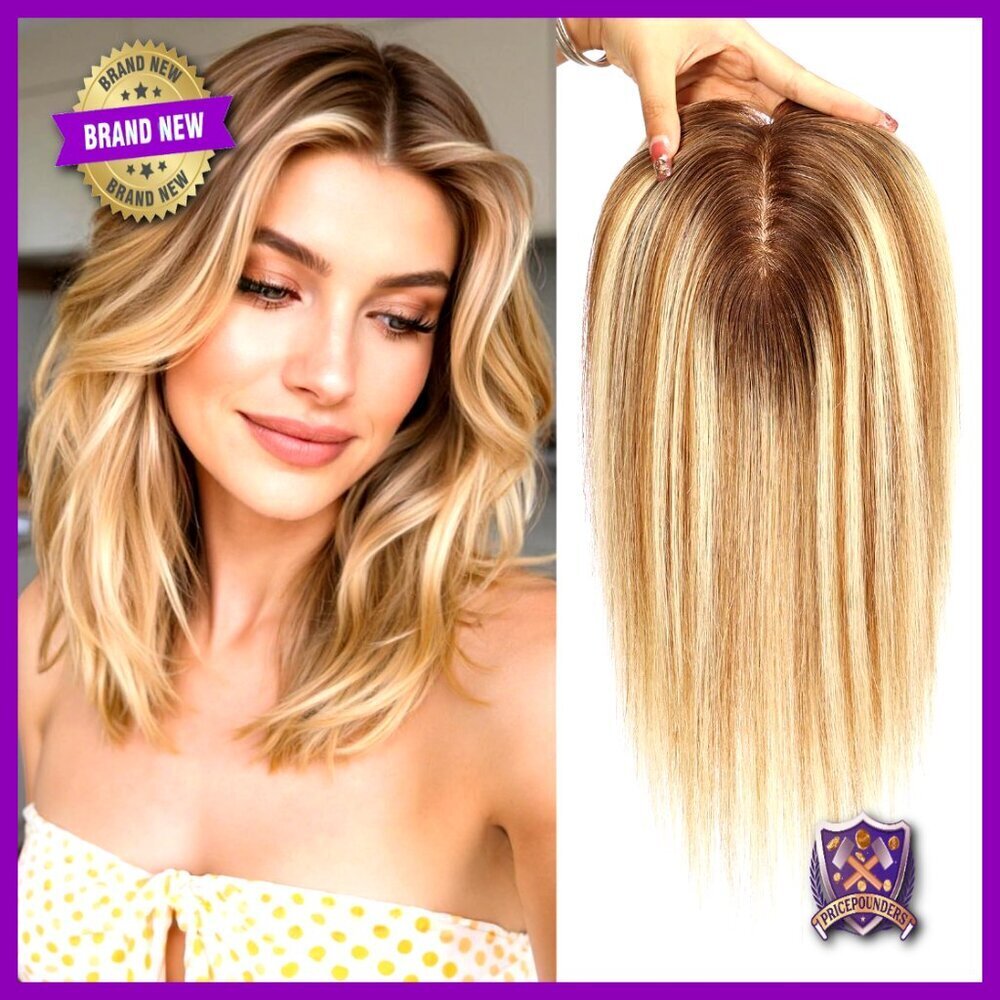 Silk Base Hair Topper Hand-Woven Real Hair 14 Inch 60g Daily Wear